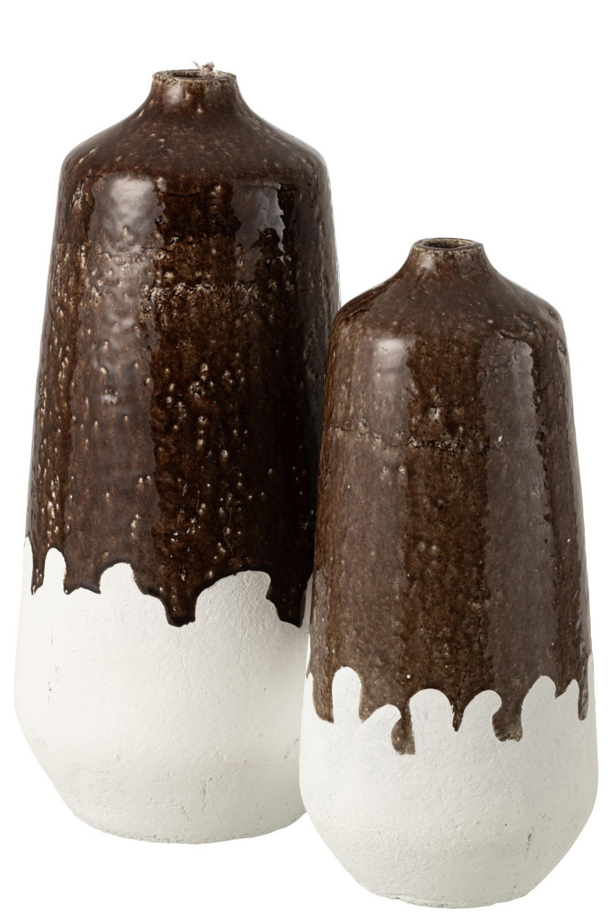 VASE 2 TEILE - Braun, Keramik (56cm) - J-Line