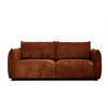 SOFA TAUER 3-Sitzer, orange - Dunkelorange/Schwarz, Holzwerkstoff/Kunststoff (112/84/206cm) - Courtois Laville