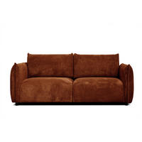 SOFA TAUER 3-Sitzer, orange - Dunkelorange/Schwarz, Holzwerkstoff/Kunststoff (112/84/206cm) - Courtois Laville