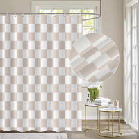 DUSCHVORHANG kariert wasserdicht schimmelresistent trocken mit Haken moderne Dekoration - Multicolor, Textil (180/180cm) - MCBOSON