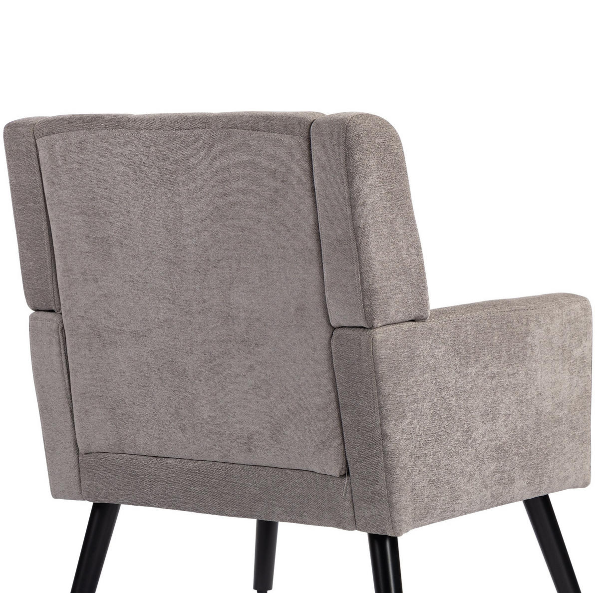 POLSTERSTUHL Leinen mit Tufting, Massivholzbeinen 68/76/88 cm Hellgrau 130 kg belastbar - Hellgrau, Textil (76/88/68cm) - Redom