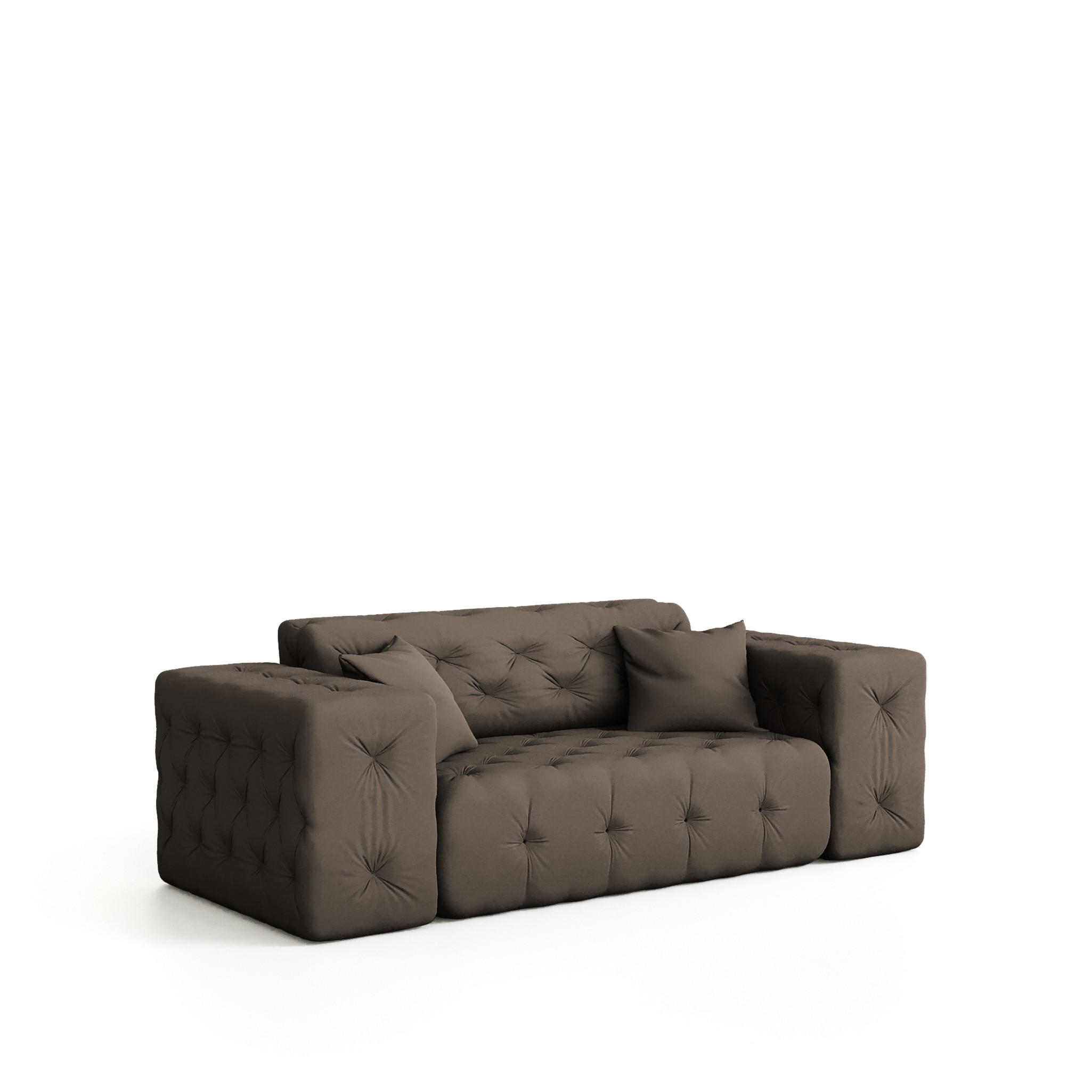 SOFA 2-sitzer Chantal - Braun, Holzwerkstoff/Textil (186/78/96cm) - Fun Möbel
