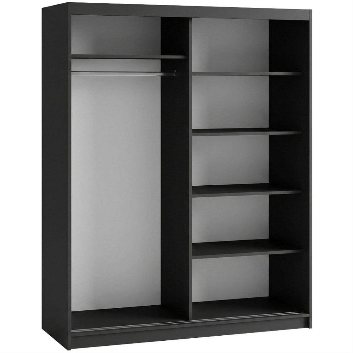 SCHWEBETÜRENSCHRANK Donatello mit 2 Türen. 160 cm, Schwarz+eiche Artisan - Schwarz/Eiche Artisan, Holzwerkstoff (160/205/60cm) - Beautysofa
