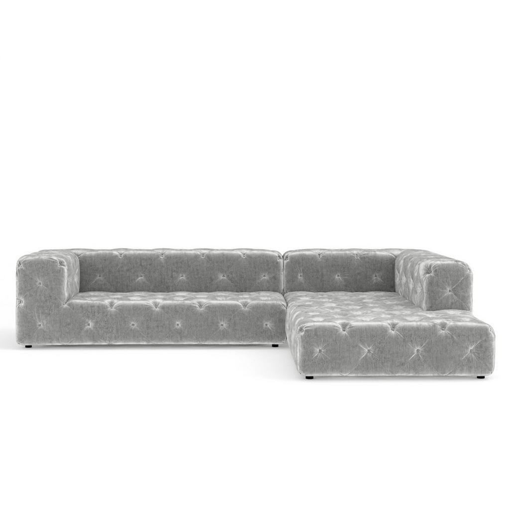 Thumbnail - Maison de Reve Ecksofa, Hellgrau, Textil, 5-Sitzer, Füllung: Schaumstoff, L-Form,L-Form, Rundrohr, 325x228 cm, Oeko-Tex®...