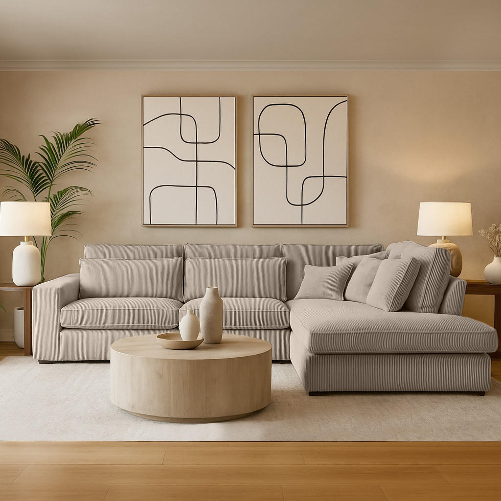 ECKSOFA Parma ohne Schlaffunktion cappuccino rechts - Schwarz/Cappuccino, Textil (314/224cm) - Beautysofa