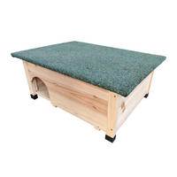 DOMEK přírodní pro ježky jedlové dřevo bitumenová střecha 25/57/44 cm - světle hnědá, dřevo/papír (57/25/44cm) - Relaxdays