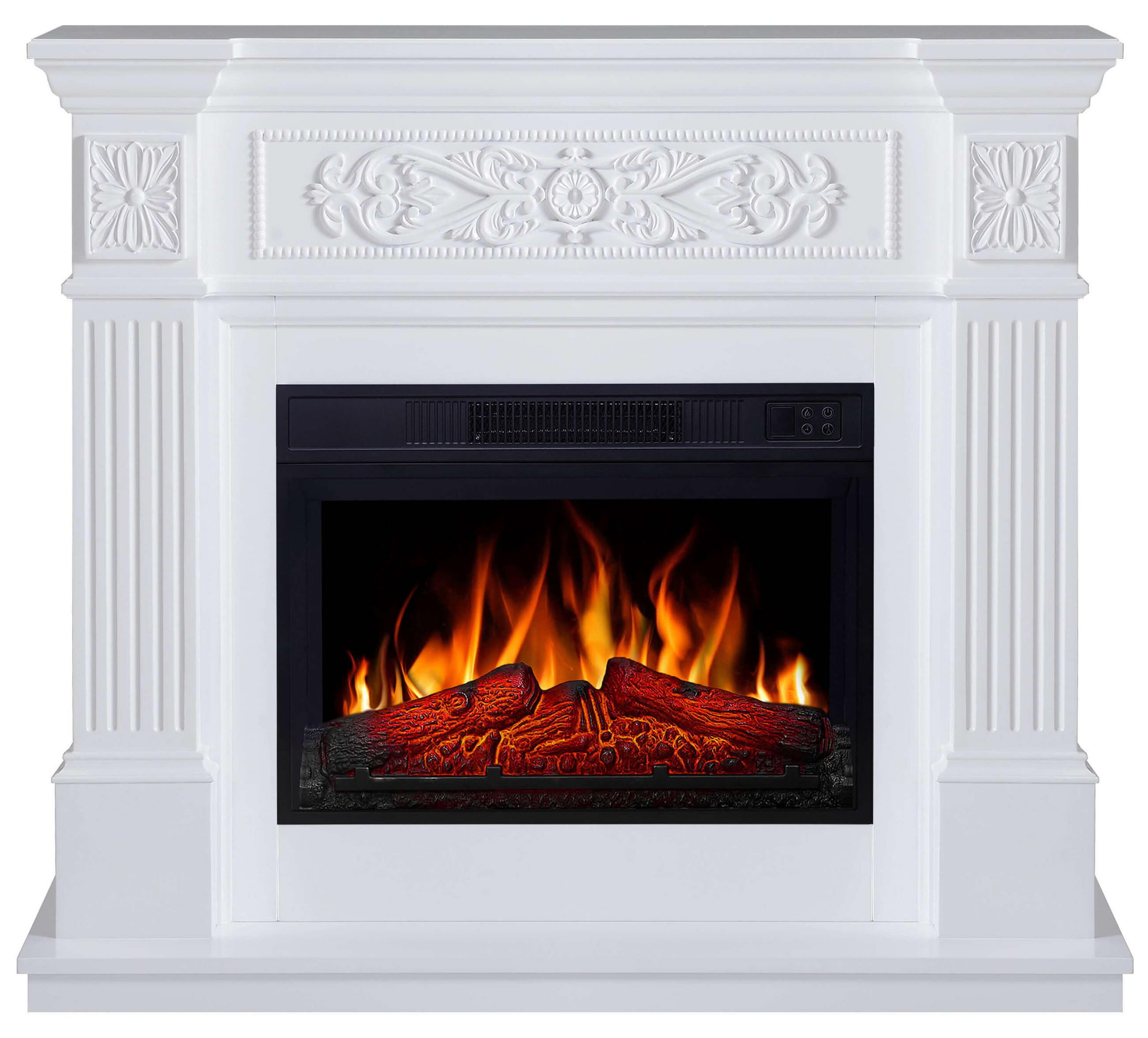 ELEKTROKAMIN Toscana AF23S Weiß – Breite 107 cm, 3D-Flammeneffekt, LED-Beleuchtung, Heizfunktion - Weiß, Glas/Holzwerkstoff (106.6/92.5/37cm) - ArtiFlame
