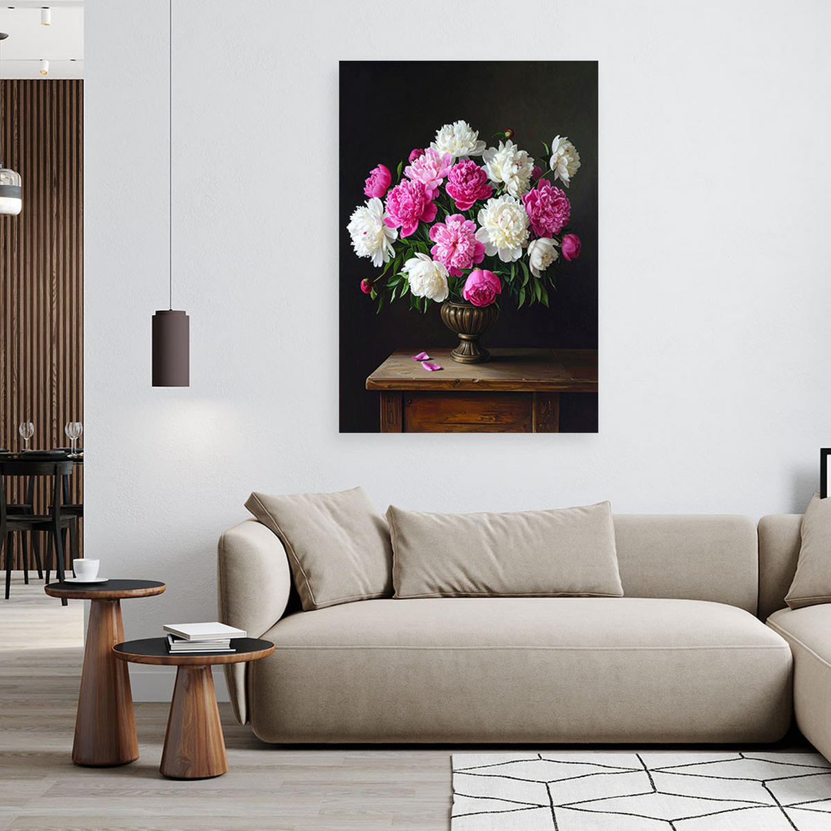 LEINWANDBILD Blumen 70x100cm - Rosa, Textil (70/100cm) - Feeby