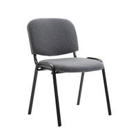 BESUCHERSTUHL Keen mit Stoffbezug, Gestell Schwarz / Bezug Grau - Schwarz/Grau, Textil/Metall (53/83/53cm) - TPFLiving