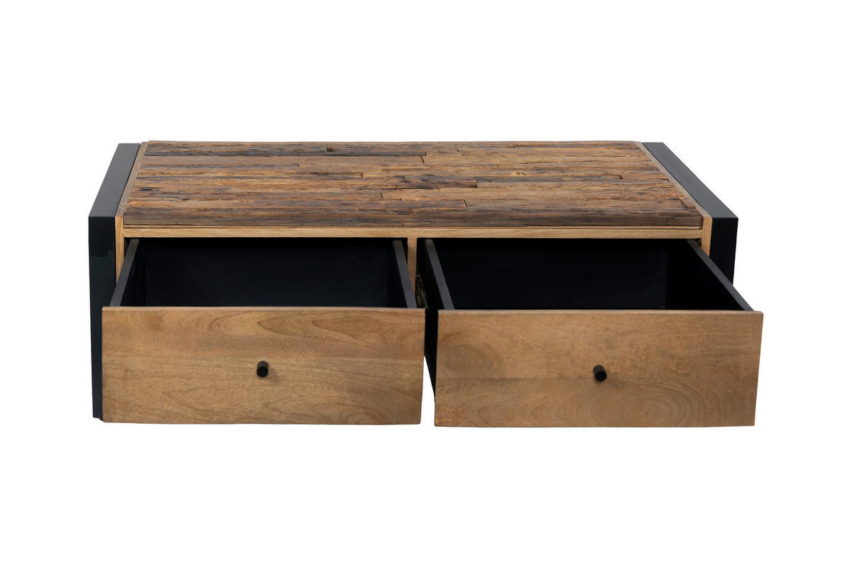 COUCHTISCH Liv Mangoholz Schwarz Matt 40x60x120cm - Schwarz, Holz (120/60/40cm) - DELUKE