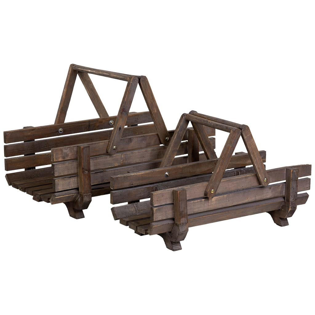 HOLZKÖRBE, 62x38x43cm, 2-tlg. - Braun, Holz (61.5/43/38cm) - Wanderlust