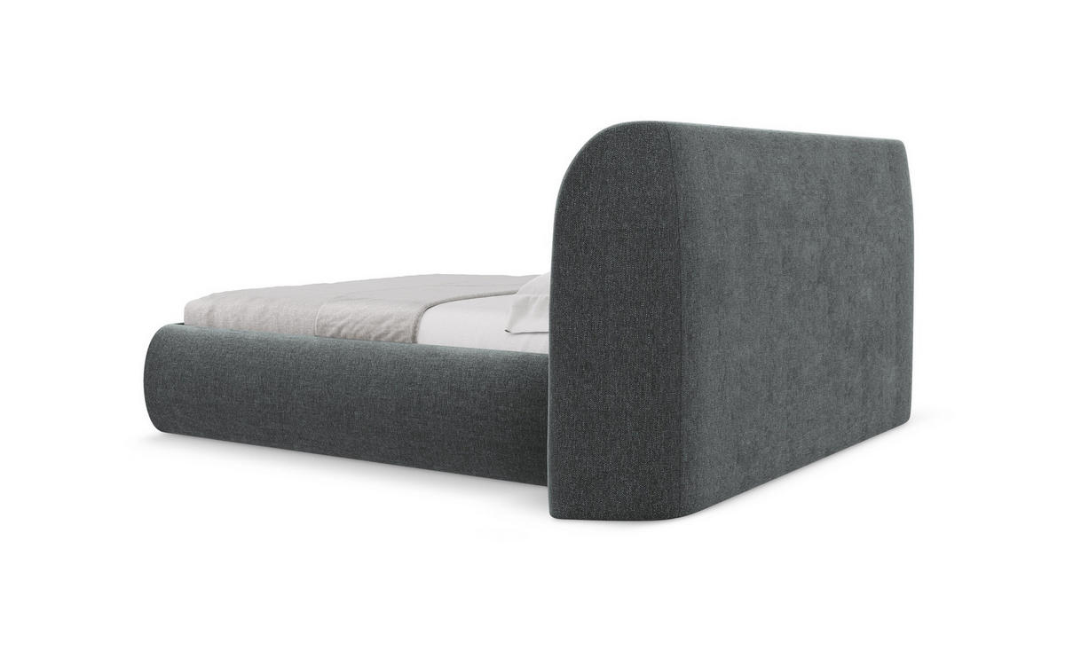 POLSTERBETT mit Bettkasten und Lattenrost 190x215 Grau - Hellgrau/Schwarz, Kunststoff/Textil (140/200cm) - Makamii