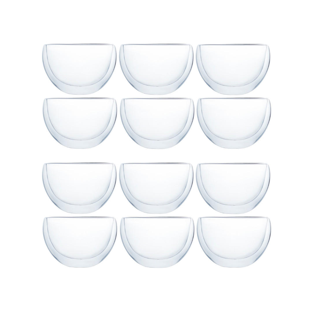 CAPPUCCINOGLÄSER Set 12-tlg Doppelwandig 300 ml Glas - Transparent, Glas - JUNG