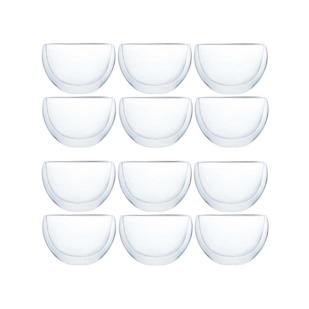 CAPPUCCINOGLÄSER Set 12-tlg Doppelwandig 300 ml Glas - Transparent, Glas - JUNG