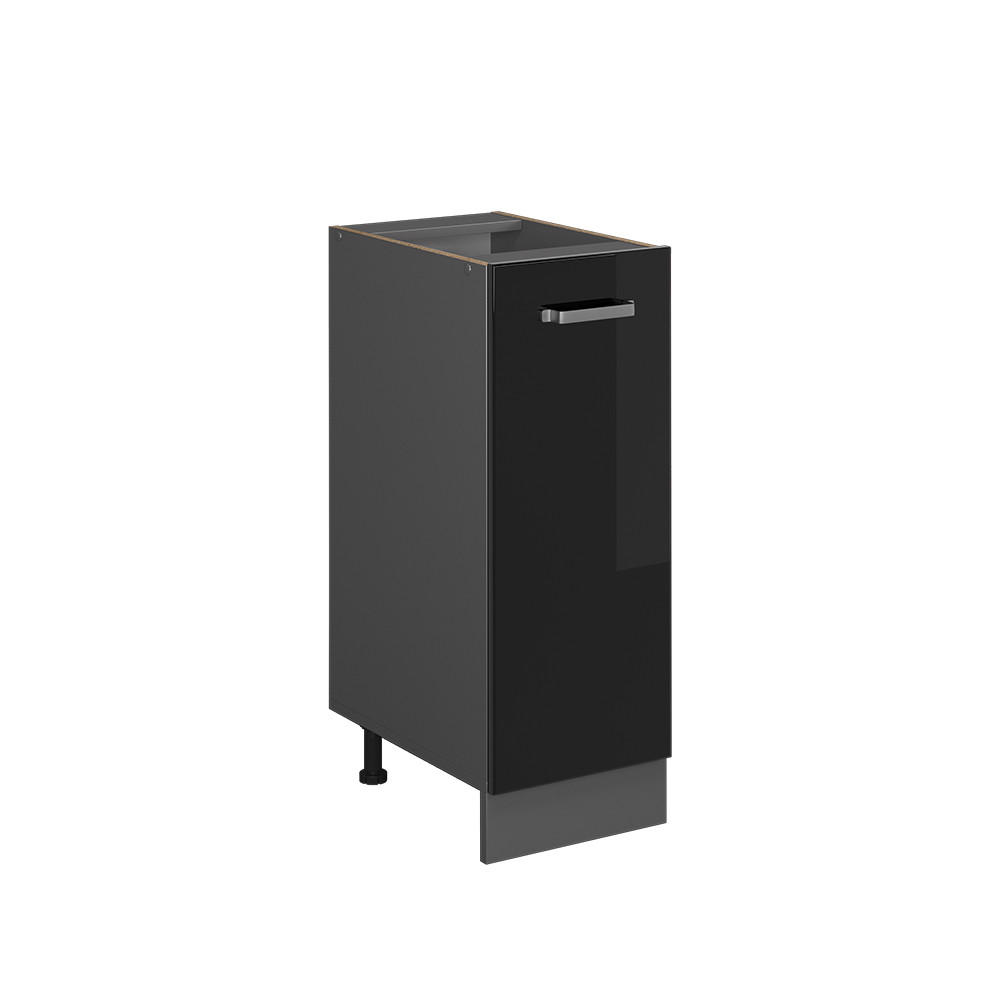 APOTHEKERSCHRANK R-Line Schwarz Hochglanz 30 cm ohne AP - Schwarz Hochglanz/Anthrazit, Holzwerkstoff (30/81.6/46cm) - Vicco