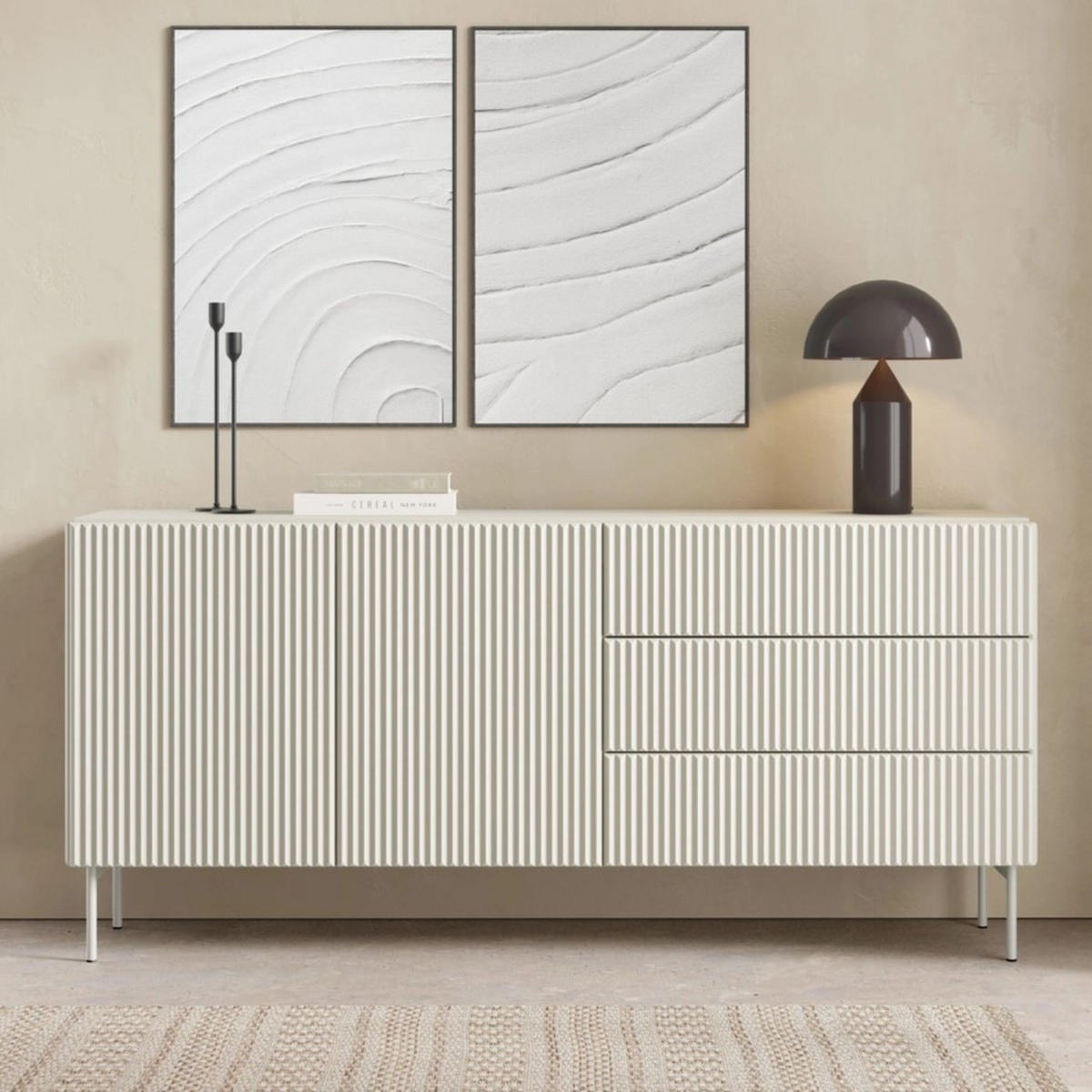 SIDEBOARD MUTI 177 cm Kaschmir - mit 2 Türen (links) und 3 Schubladen (rechts) - Kaschmir, Holz/Holzwerkstoff (177/81/40cm) - Ravio