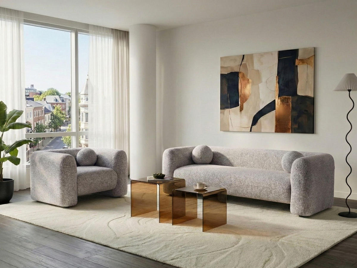 SADA POHOVEK 4-místná Béžová Leiren - béžová, textil (224/68/87cm) - Beliani