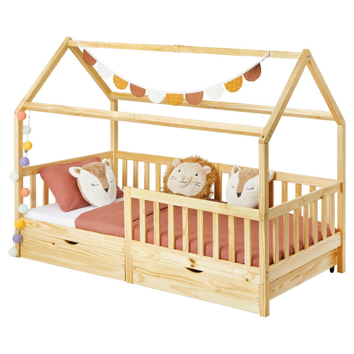 HAUSBETT NUNA 90X200 CM - Naturfarben, Holz (96/145/207cm) - IDIMEX