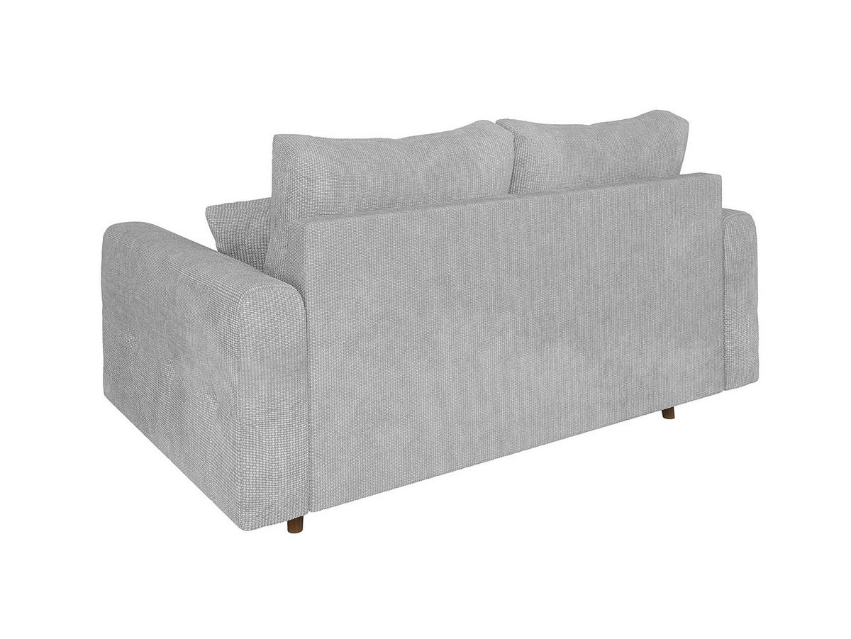 SITZGARNITUR 3+2 Sigurd Hellgrau Chenille - Hellgrau/Braun, Holz/Textil (210/81/93cm) - S-Style Möbel