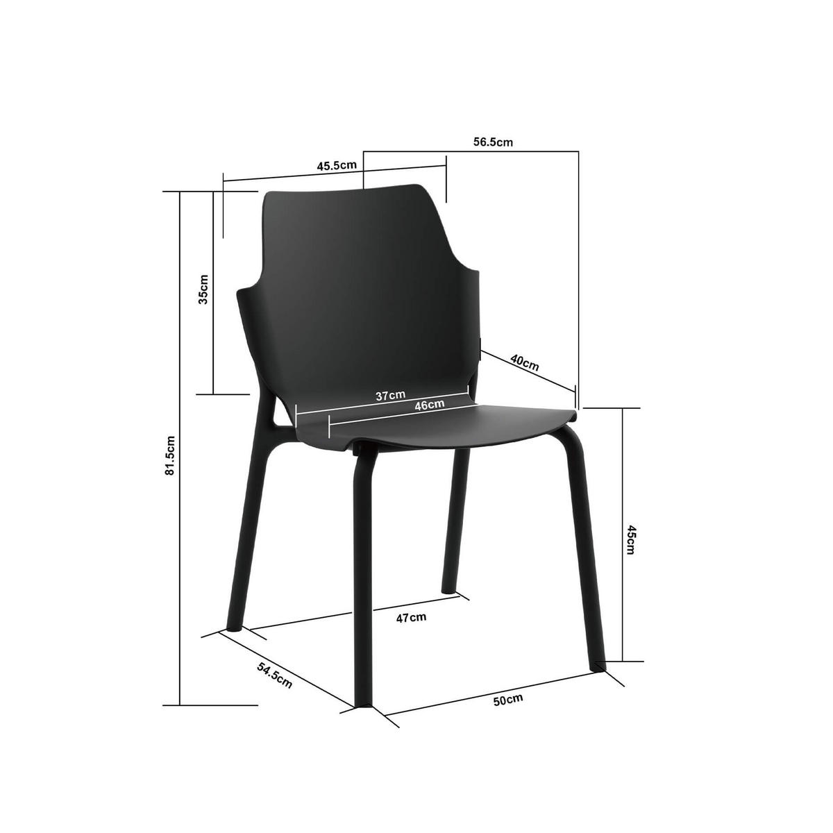 GARTENSTUHL Anthrazitgrau 56/47/83 cm 2er-Set - Grau, Kunststoff (56/83/47cm) - Mobili Rebecca