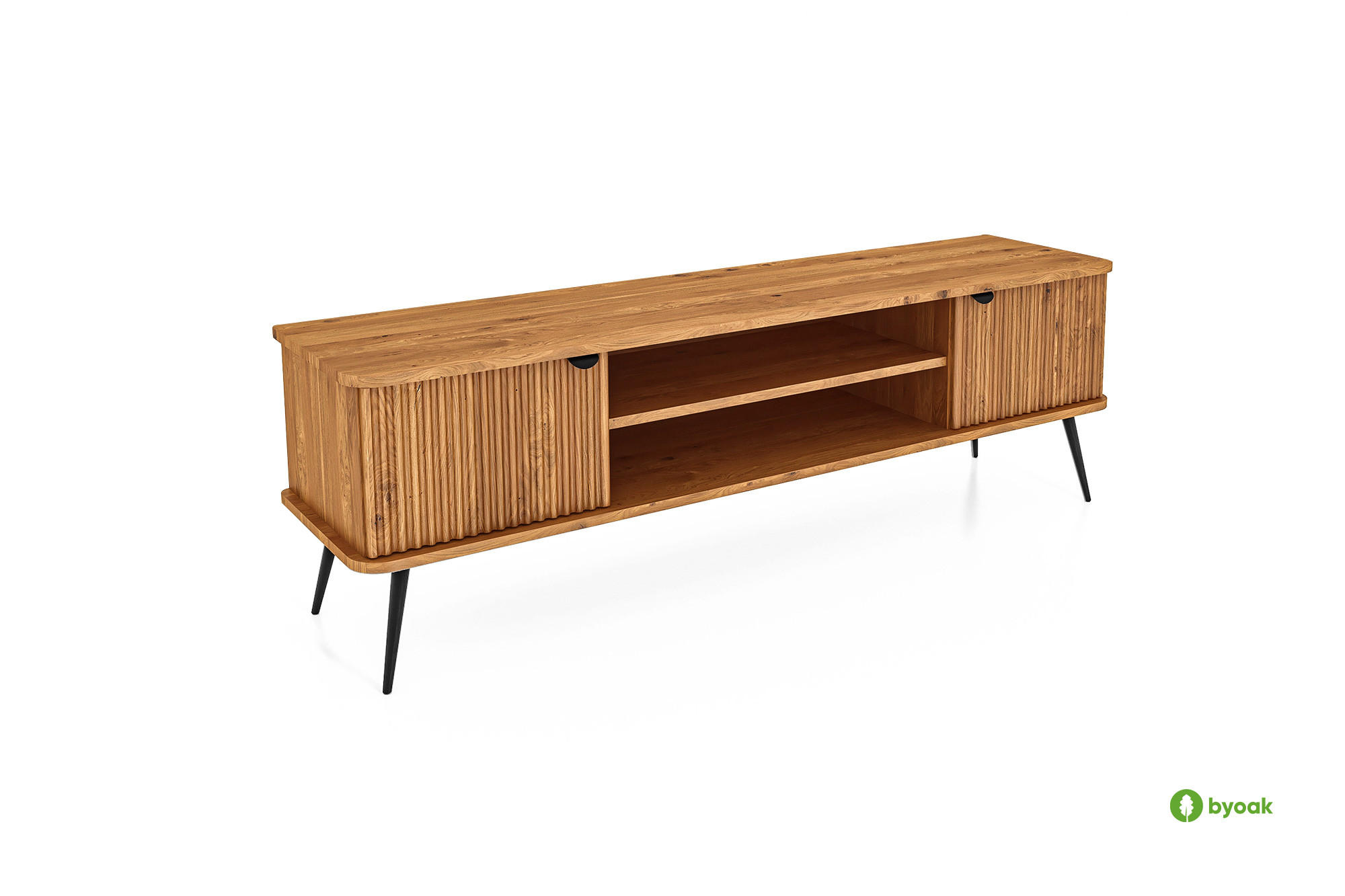 LOWBOARD LINA Wildeiche - Wildeiche, Holz (180/57/46cm) - byoak