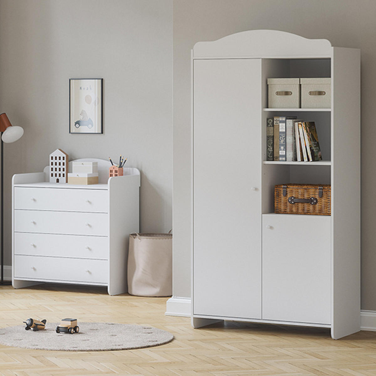 SKŘÍŇ 2DVEŘOVÁ Megeve Bílá - bílá, kompozitní dřevo (100/199/50.1cm) - Petits-meubles