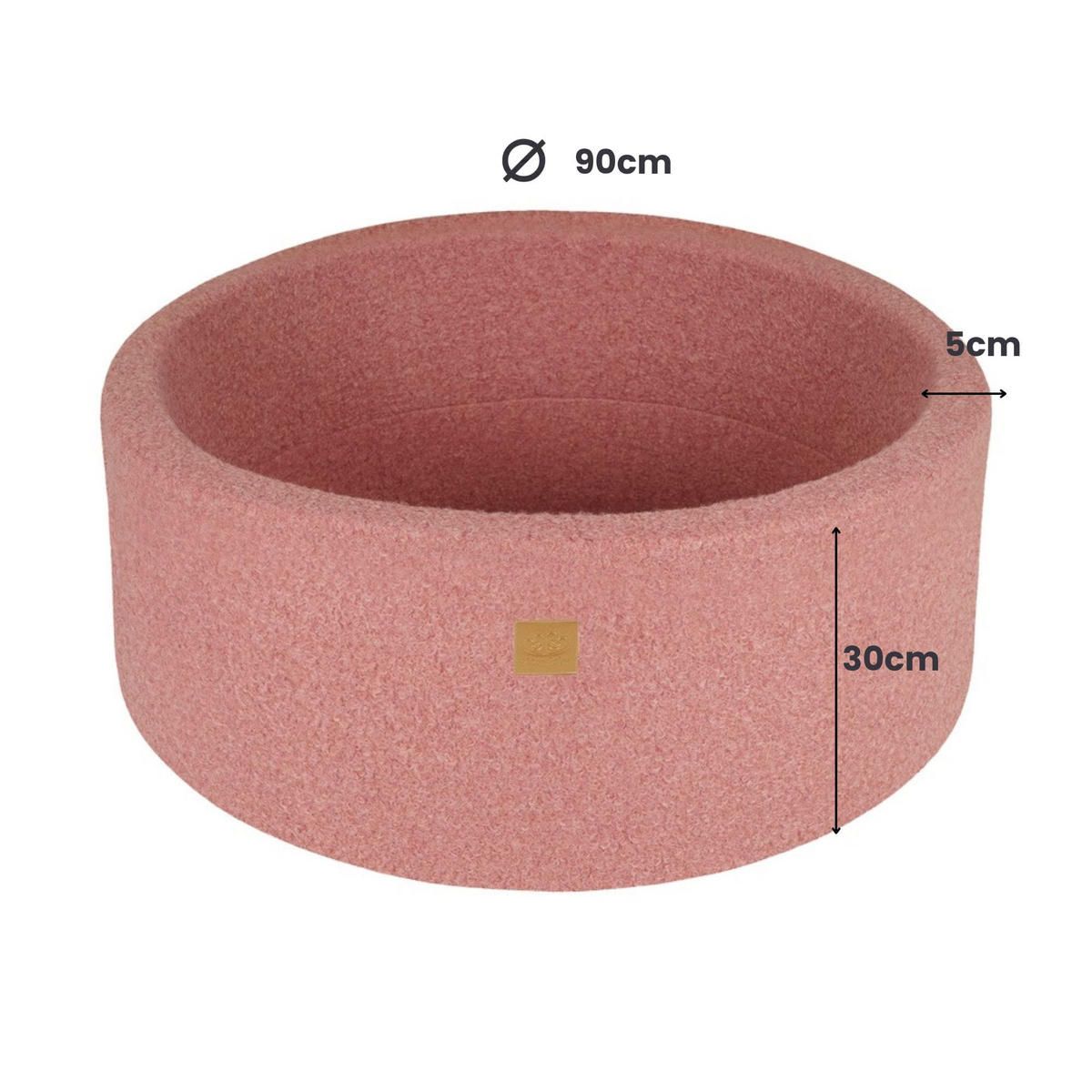 BÄLLEBAD für Kinder, Boucle, Rosa - Pink/Transparent, Textil (90/90/30cm) - MeowBaby