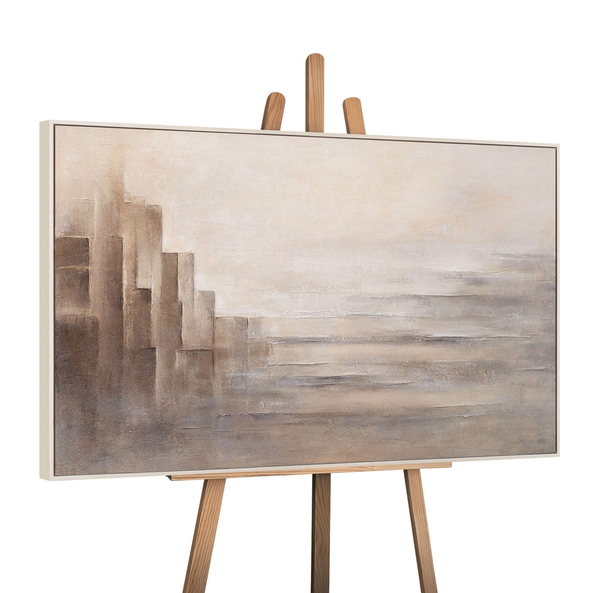 GEMÄLDE Grenzen der Illusion II Schattenfugenrahmen Beige 120x80 cm - Beige, Holz (120/80cm) - YS-art gallery
