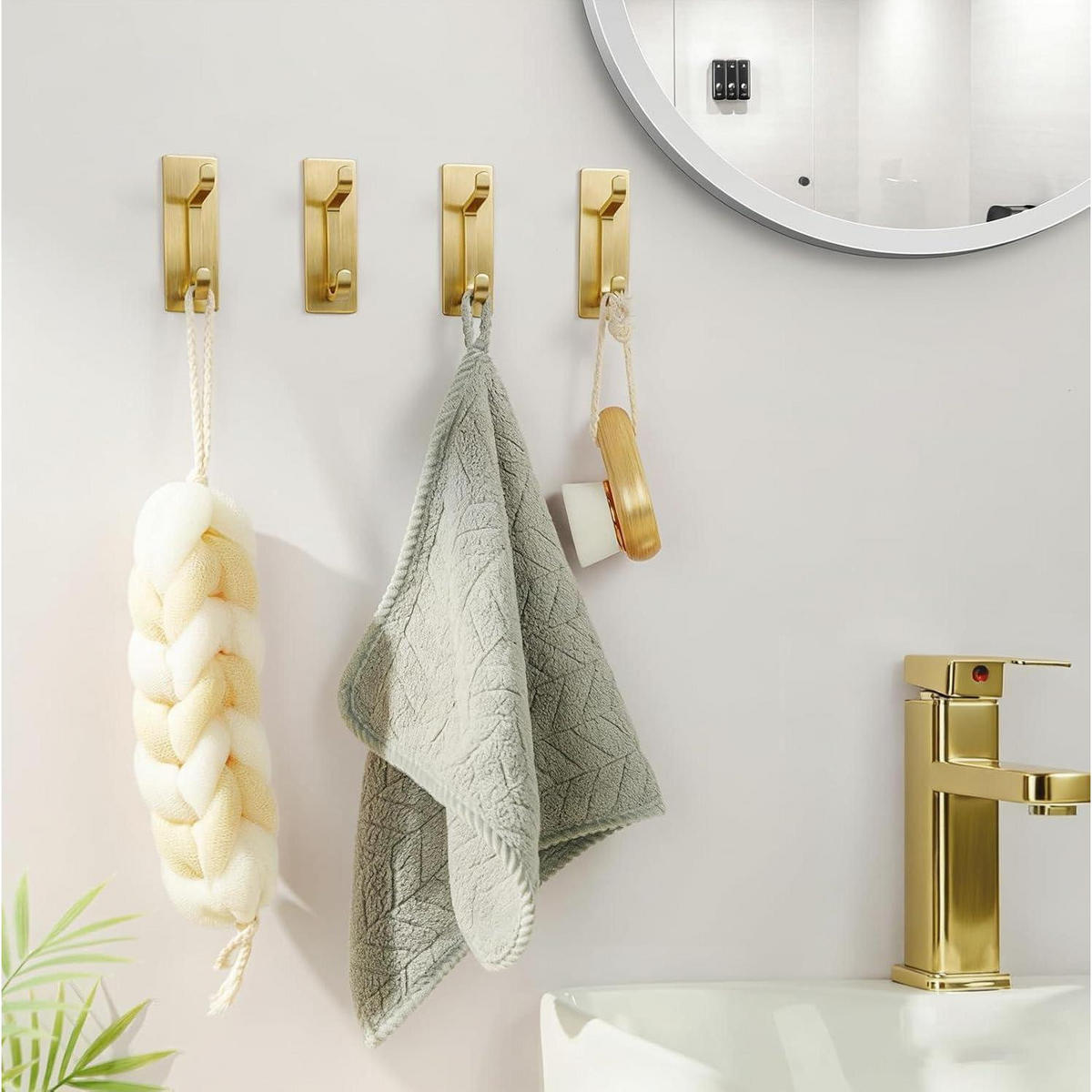 HAKEN 4er Set Edelstahl goldfarben 6 kg - Goldfarben, Metall (4.1/2.3/8.1cm)