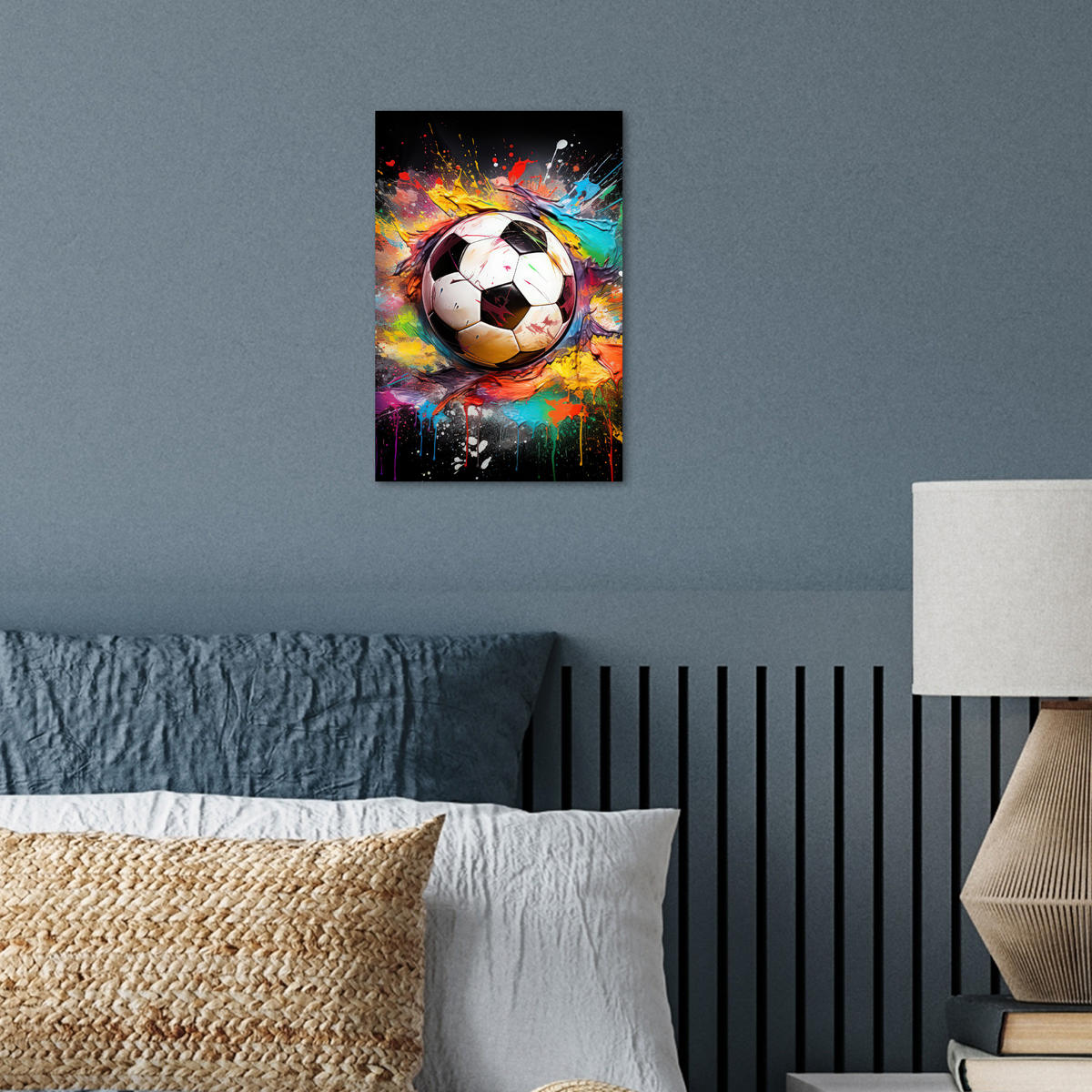 POSTER Fußball - Farbe - Farben - Schwarz - Weiß 20x30 cm - Weiß, Papier (20/30/0.1cm) - MuchoWow