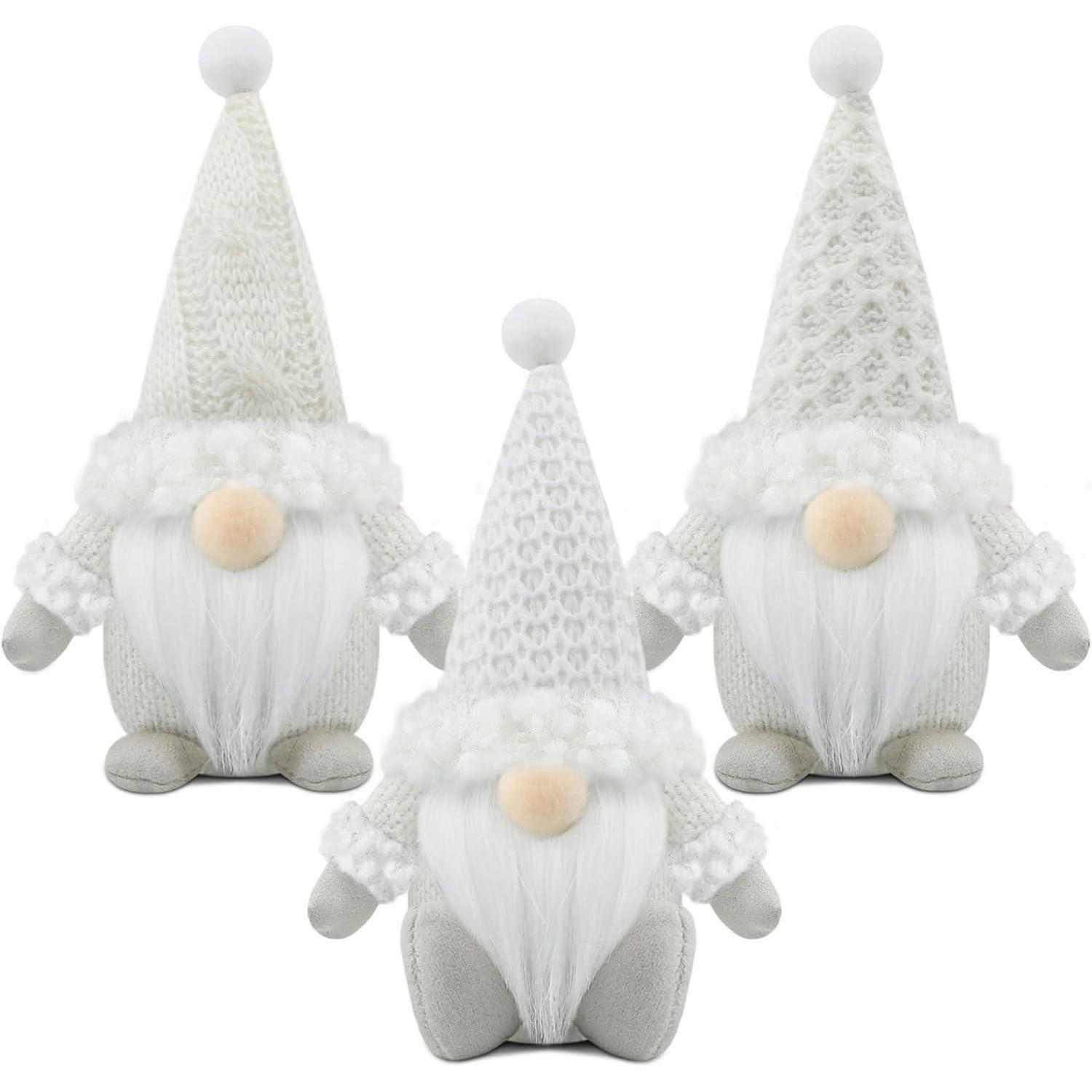 WEIHNACHTSWICHTEL 3er Set Weiß Textil - Weiß, Textil (7/18/10cm)