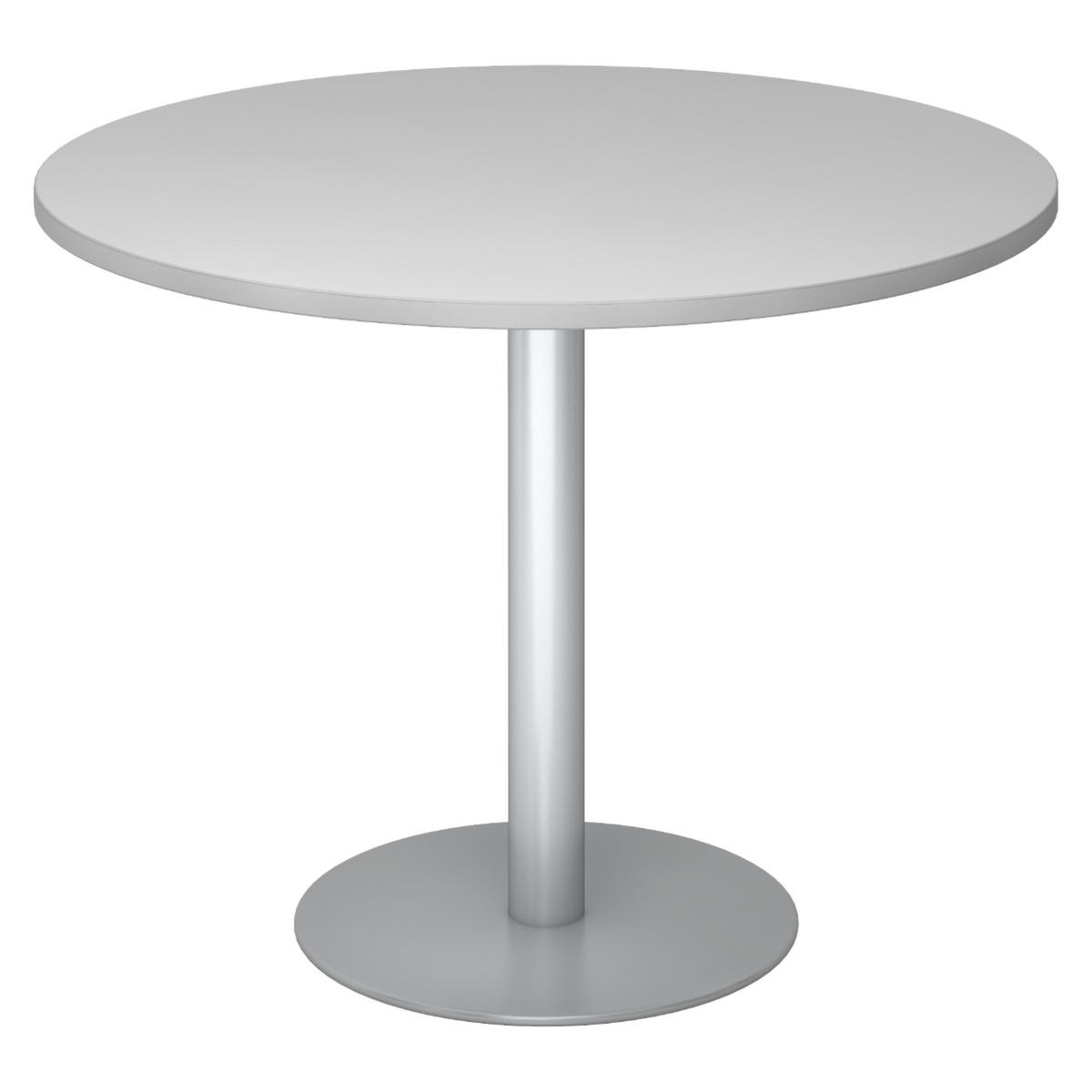 PAUSENTISCH groß STF 100/100/74,5 cm in Grau/Silberfarben - Silberfarben/Grau, Holzwerkstoff (100/100/74.5cm) - bümö