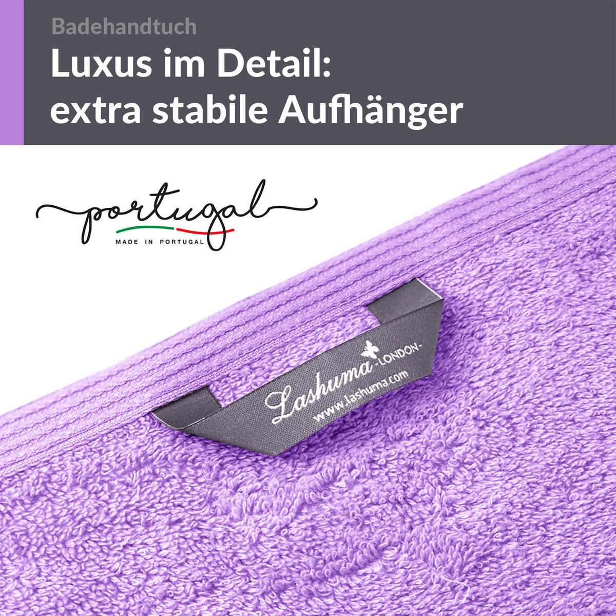 BADETUCH London Flieder Lila 2er Set 100x150 - Flieder, Textil (100/150cm) - Lashuma