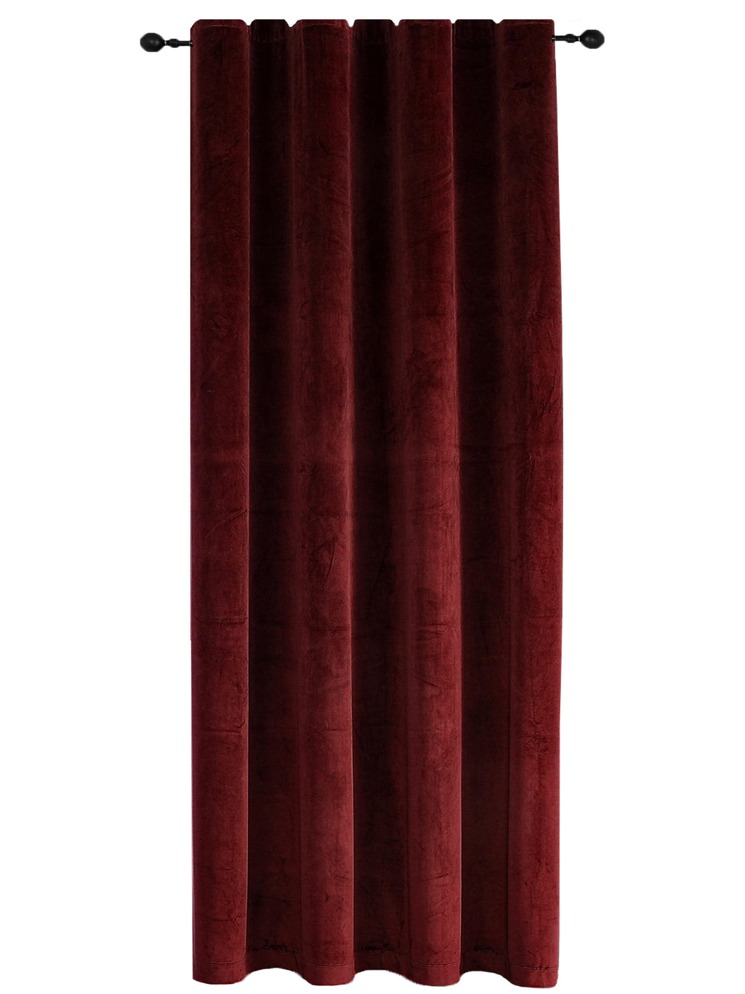 VORHANG Kräuselband Samt 140/175 cm Bordeaux - Bordeaux, Textil (140/175/175cm) - TiborTex