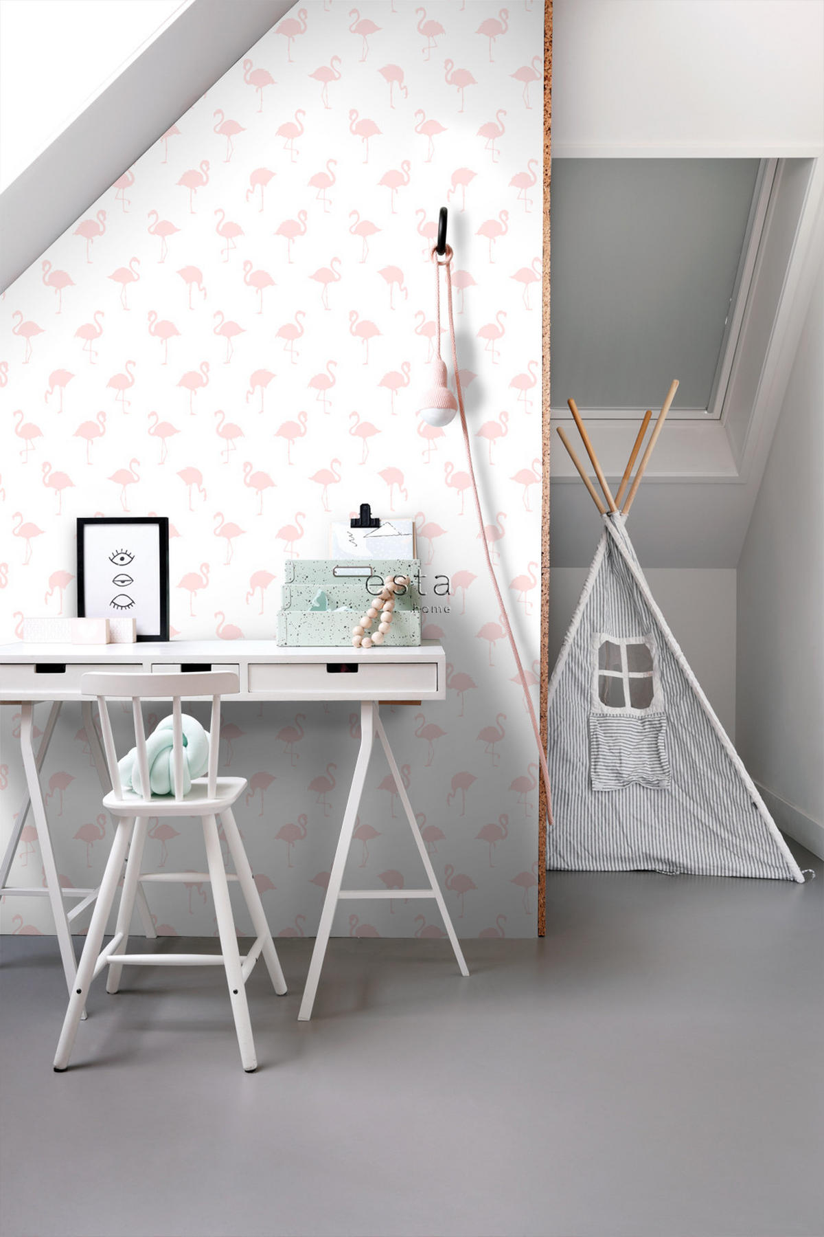 TAPETE Flamingos 53 cm x 10.05 m - Pink, Papier (53/0.1cm) - ESTAhome