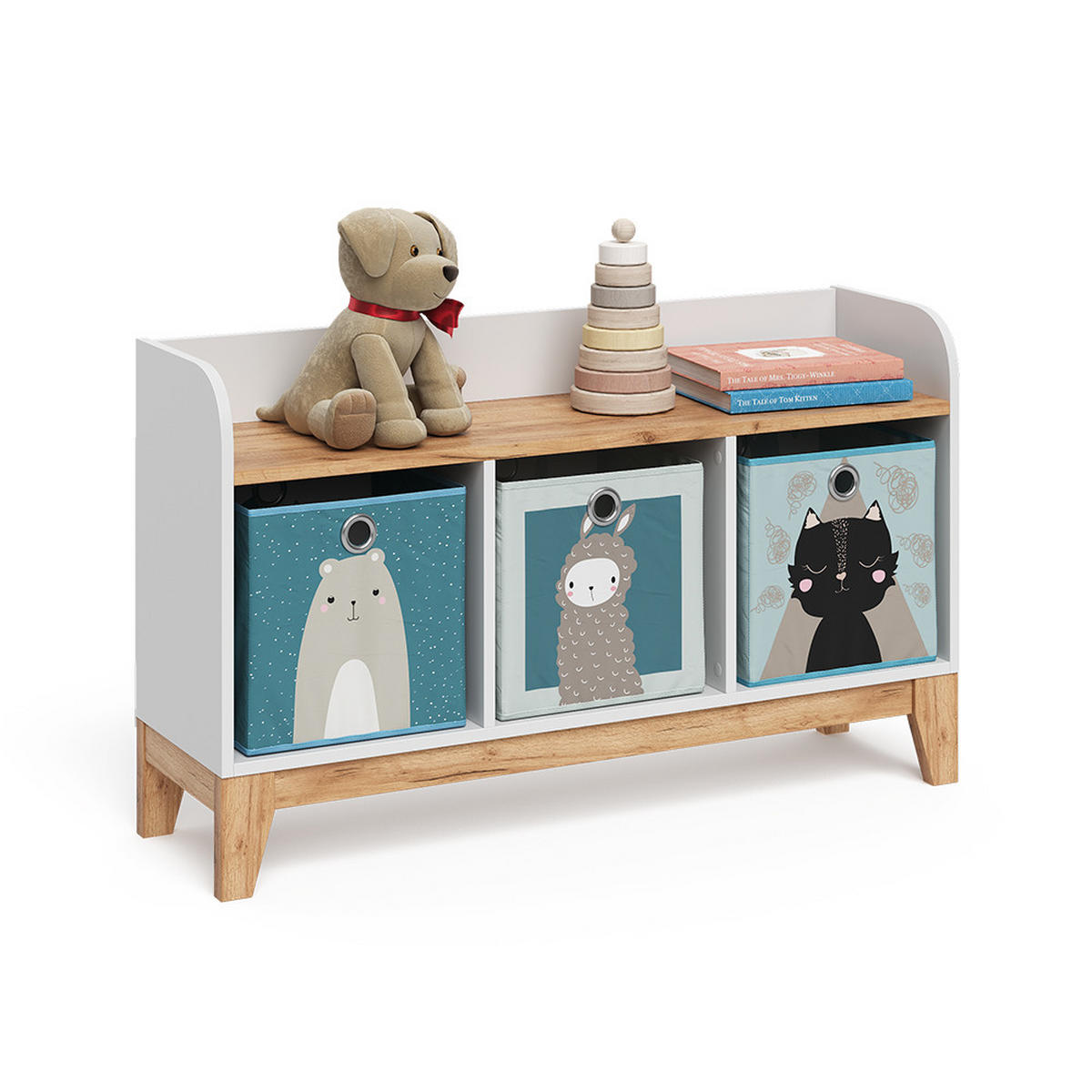KINDERSITZBANK Malia Weiß/Artisan 107.2 x 63.8 cm - Weiß, Holzwerkstoff (107.2/63.8/30.6cm) - VitaliSpa