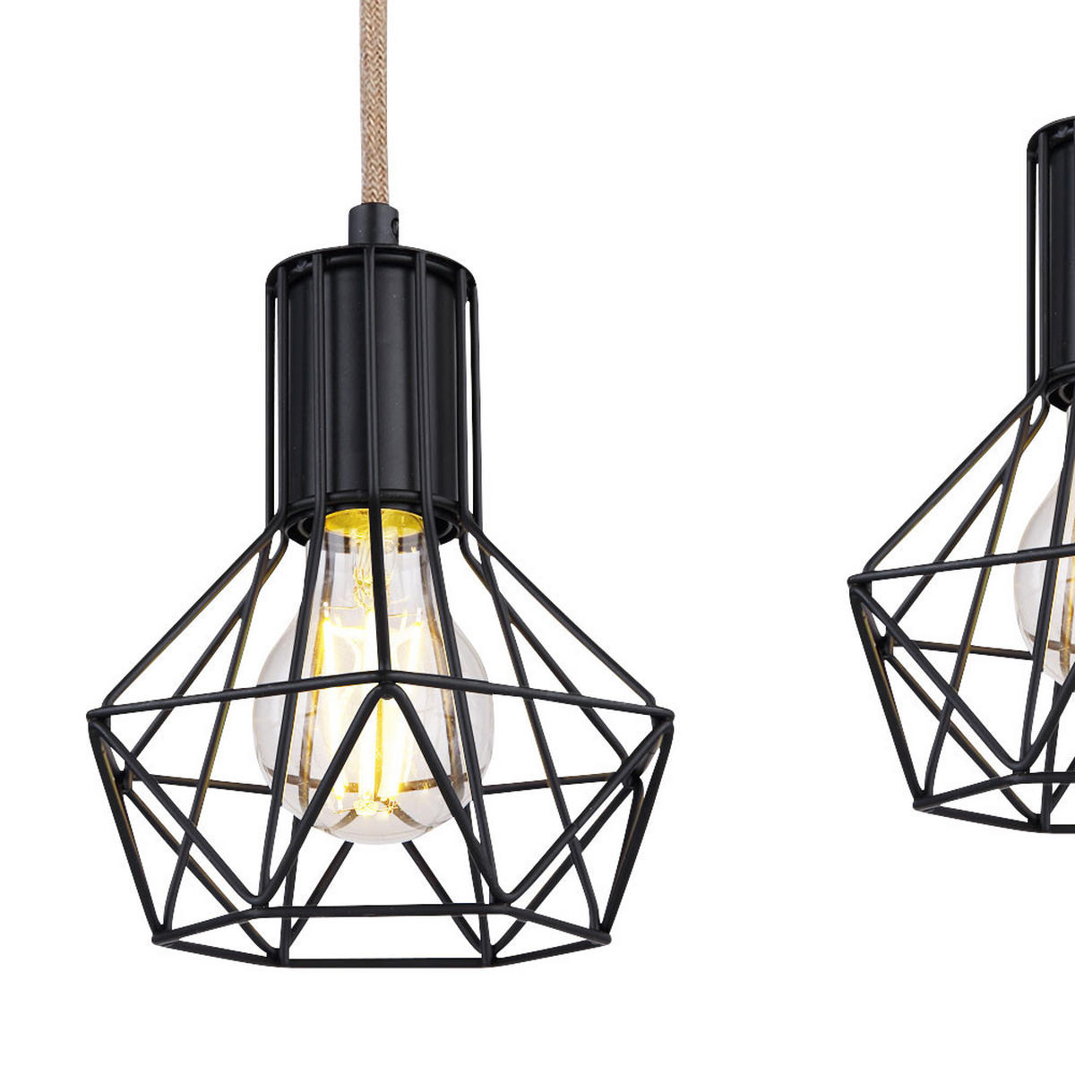 LED HÄNGELEUCHTE Priska Schwarz Gitteroptik - Schwarz, Metall (100/15/120cm)