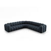ECKSOFA symmetrisch modular Lupine aus Chenille-Stoff königsblau 5 Sitzplätze - Dunkelblau, Textil (309/309cm) - Micadoni