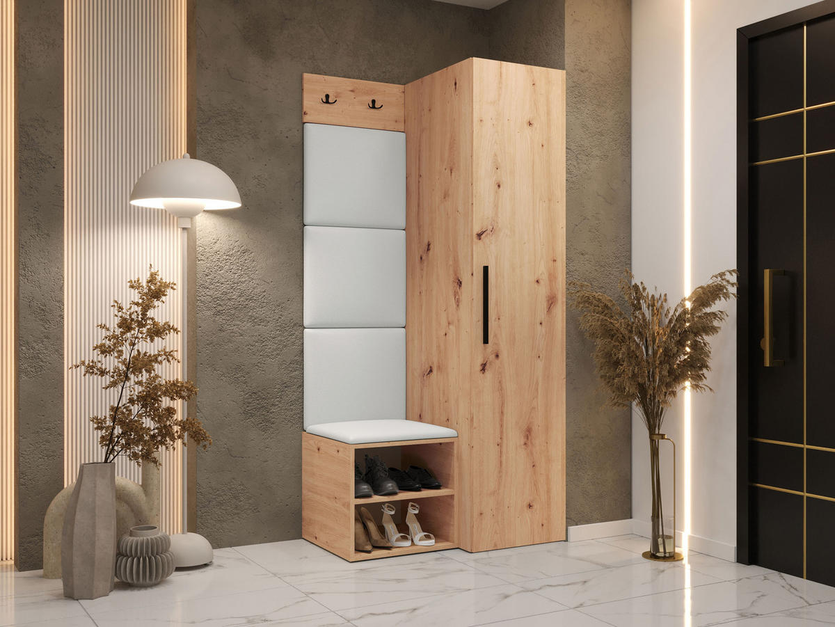 GARDEROBEN-SET Medi III - Schwarz/Weiß, Holzwerkstoff/Kunststoff (40/191/50cm) - MIRJAN24