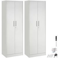 AKTENSCHRANK Brandon, Kippschutz, höhenverstellbare Füße, grau - Grau, Metall (60/180.5/40cm) - tectake