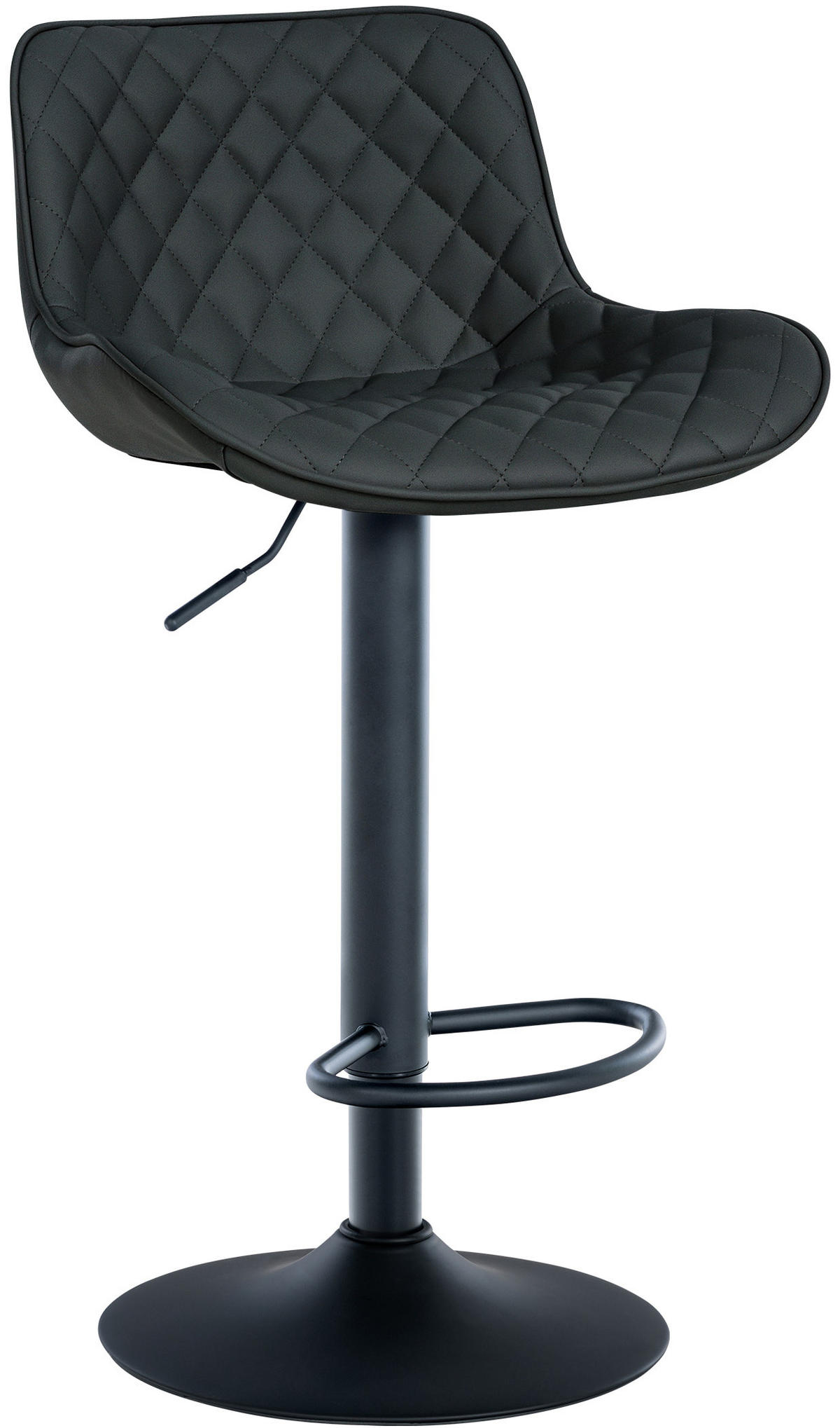 BARHOCKER Lederlook schwarz - Schwarz, Textil/Metall (48/81/54cm) - CLP