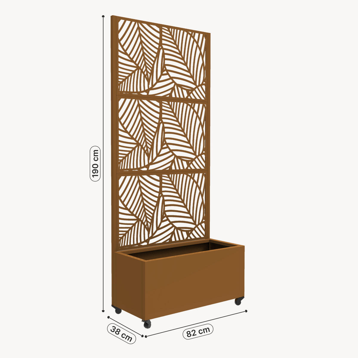 KVETINOVÝ KÔŠ Surnskoki - hnedá, kov (82/190/38cm) - casa.pro
