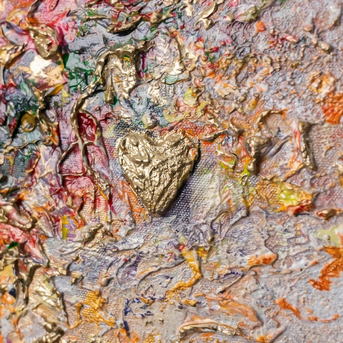 GEMÄLDE Palette des Lichts Schattenfugenrahmen Gold 70x50 cm - Goldfarben, Holz (70/50cm) - YS-art gallery