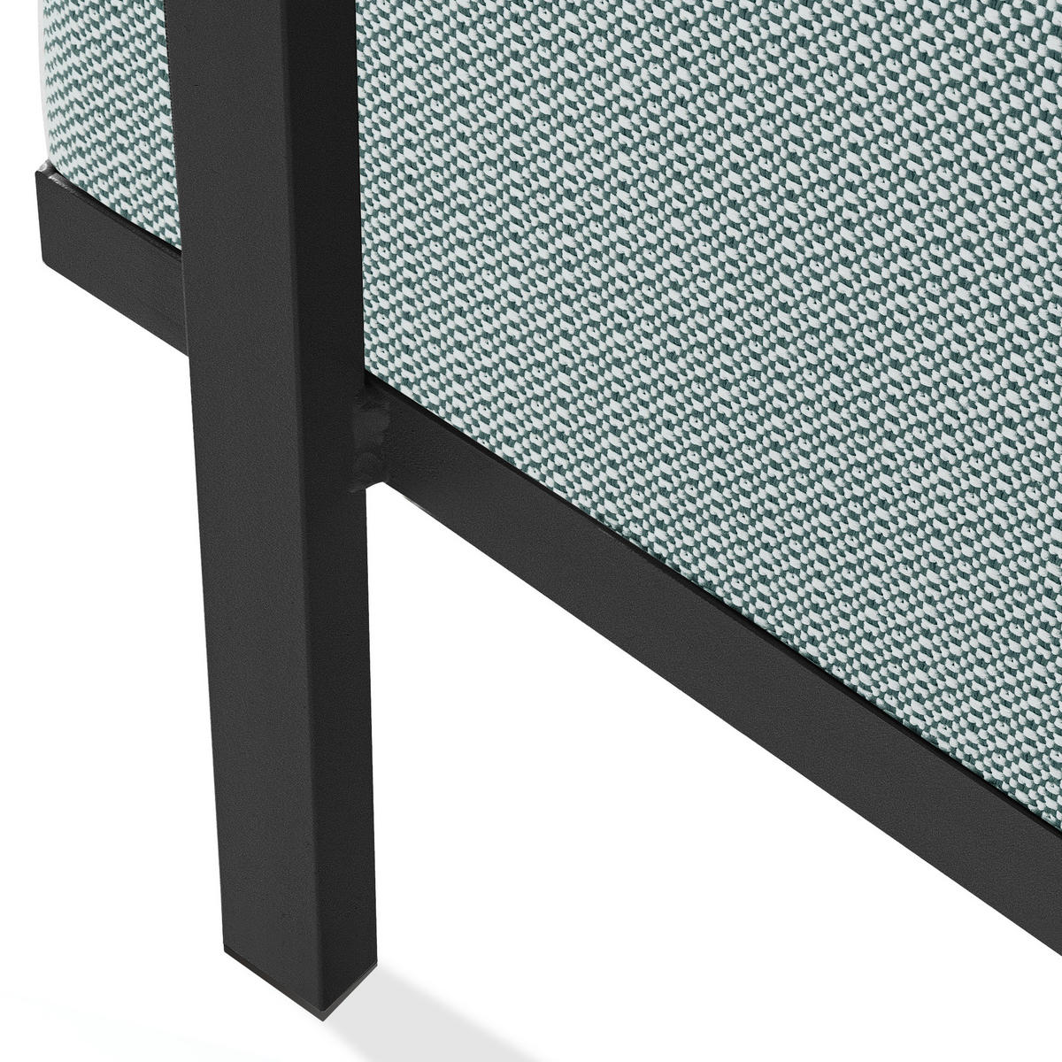 GARTENLOUNGE-HOCKER TRIGLO auf Metallfüßen, Modern, Dunkelgrau - Dunkelgrün/Dunkelgrau, Textil/Metall (69/44/54cm) - KONSIMO®