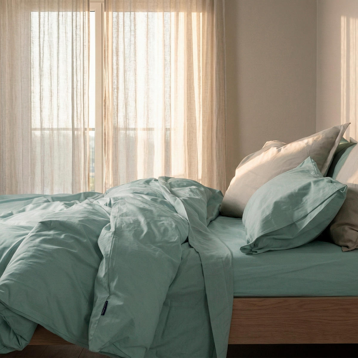 BETTBEZUG basic 220x220 cm (komfortgrösse) minze - Mintgrün, Textil (220/220cm) - Happy Friday