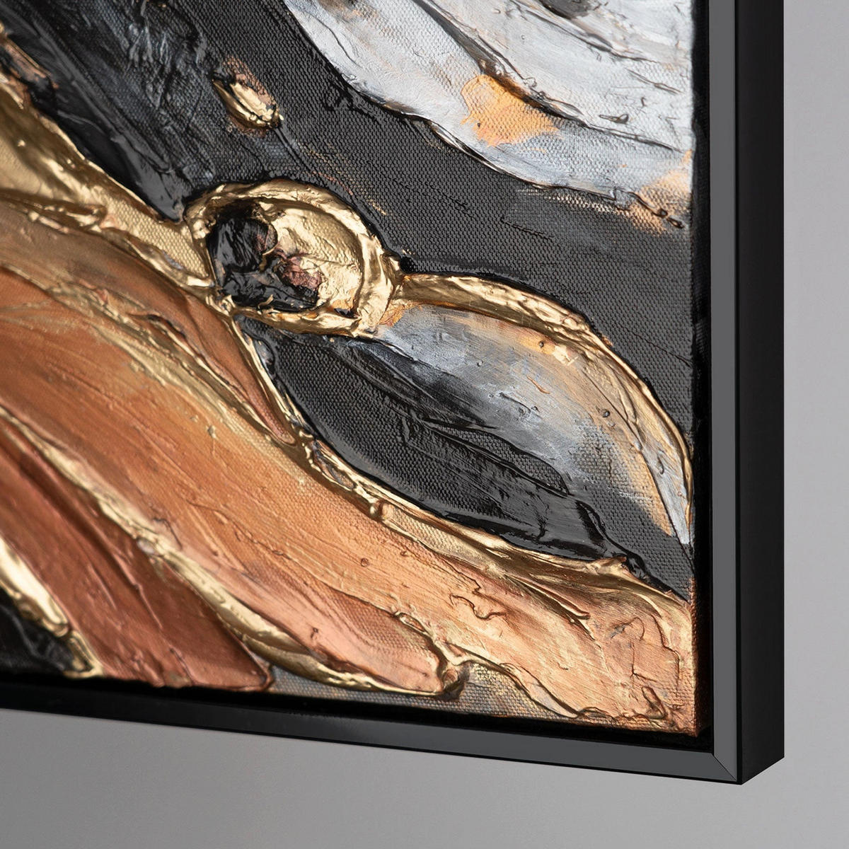 GEMÄLDE Wilde Energie II Schattenfugenrahmen Schwarz 200x100 cm - Schwarz, Holz (200/100cm) - YS-art gallery