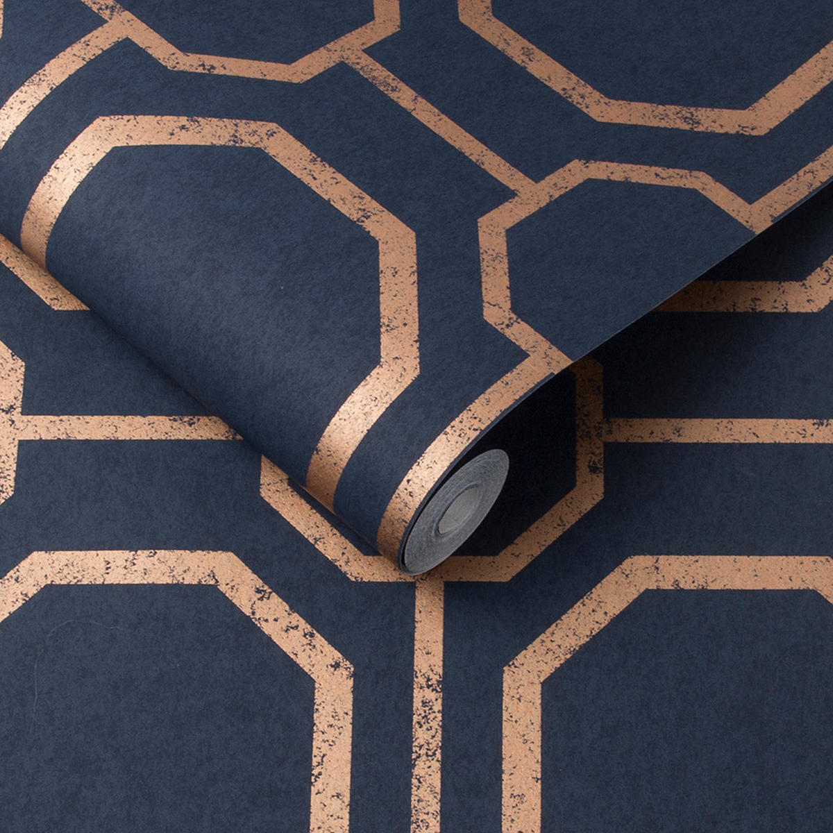 VLIESTAPETE - Sashiko Navy - Blau, Papier/Kunststoff (53/1000cm) - Graham & Brown