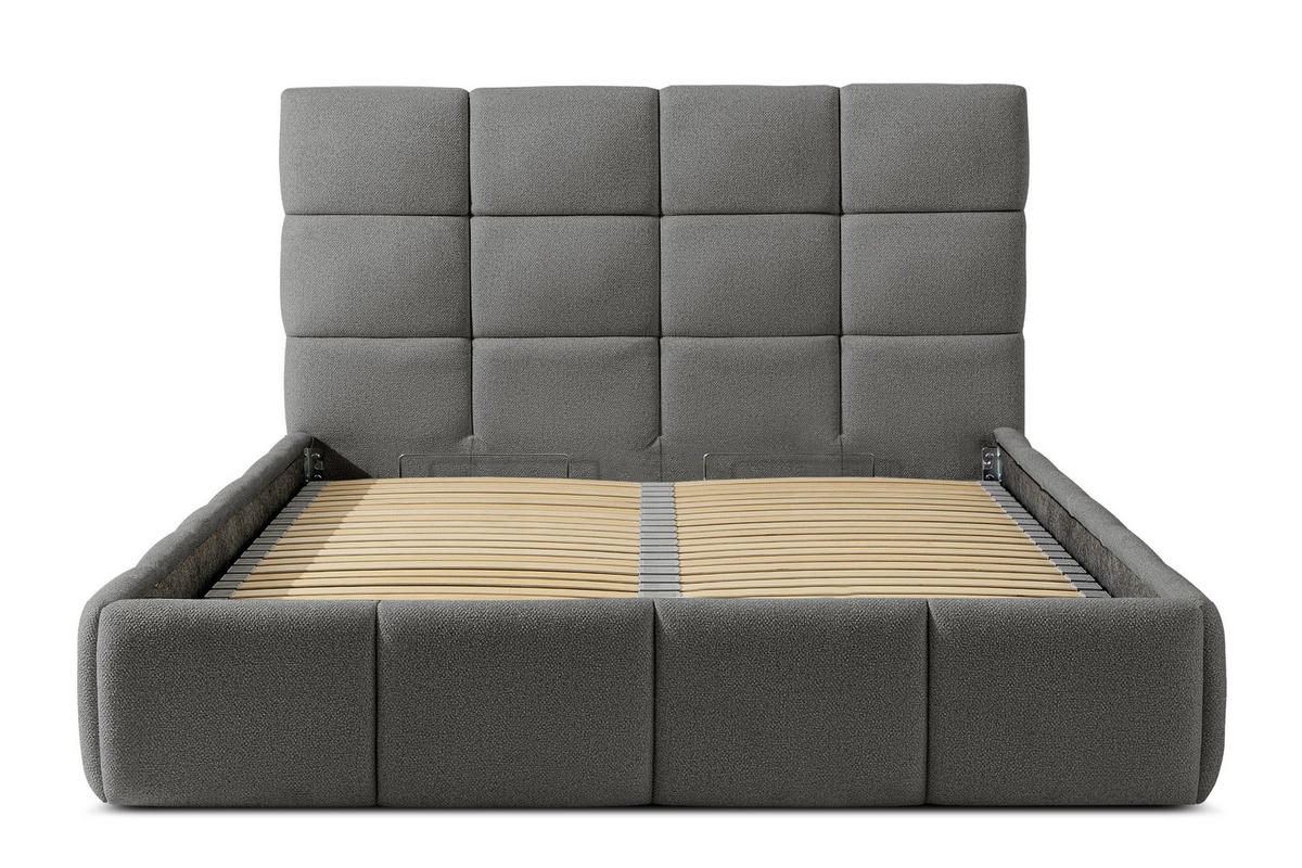 POLSTERBETT ALTOS Bouclé, dunkelgrau - Dunkelgrau, Holz/Holzwerkstoff (140/200cm) - KONSIMO®