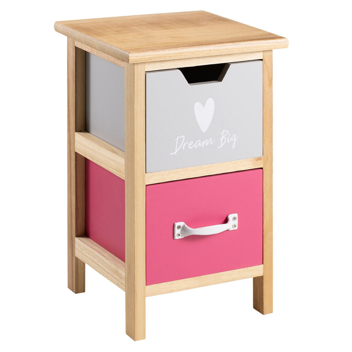 KOMMODE ESTA - Naturfarben/Rosa, Holzwerkstoff (25/42/25cm) - CARO-Möbel