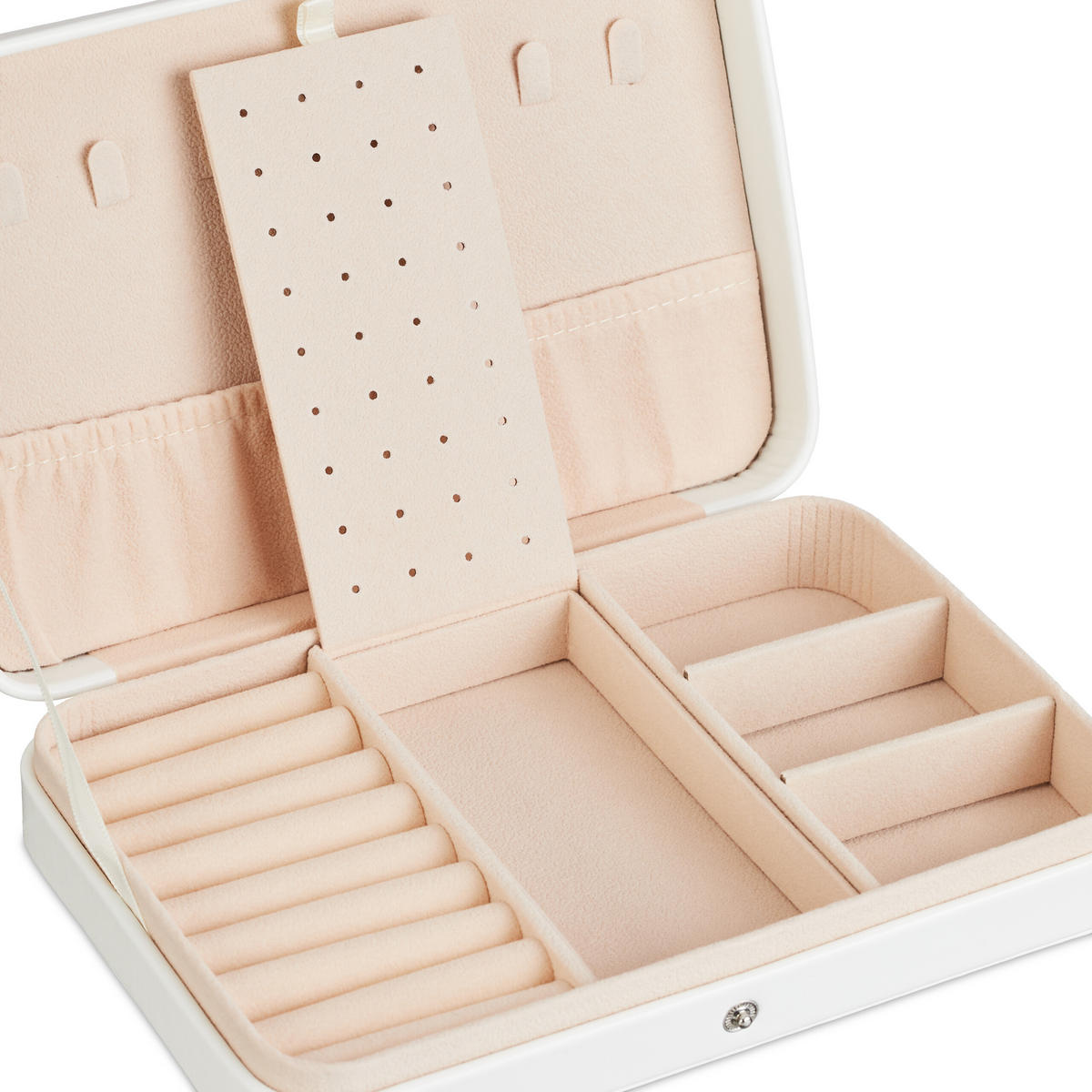 SCHMUCKKÄSTCHEN - Weiß, Holzwerkstoff/Kunststoff (21/4.5/14.5cm) - Relaxdays